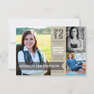 2015 Graduation Party - Classy Banner Collage Invitation