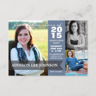 2015 Graduation Party - Classy Banner Collage Invitation