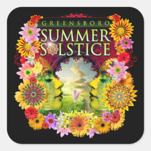 2015 Greensboro Summer Solstice Festival Souvenir Square Sticker