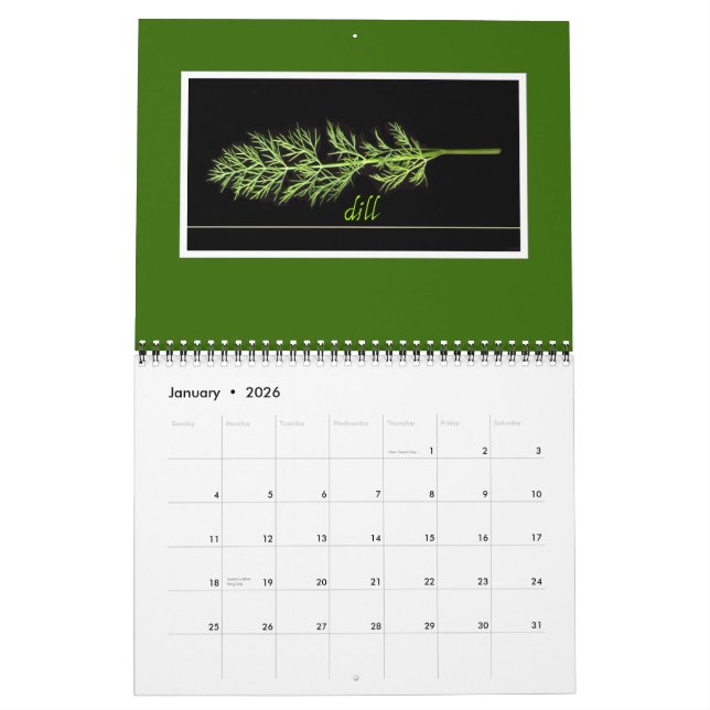 2015 Herbs calendar (Jan 2026)