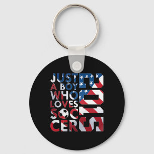 2015 Just A Boy Who Loves Soccer 11th Birthday Key Ring