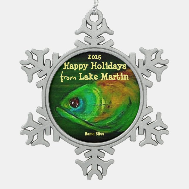 2015 Lake Martin Fish Holiday Keepsake Ornament (Front)