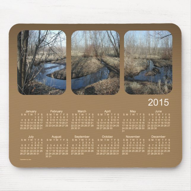2015 Landscape Calendar by Janz Brown Mouse Pad (Front)