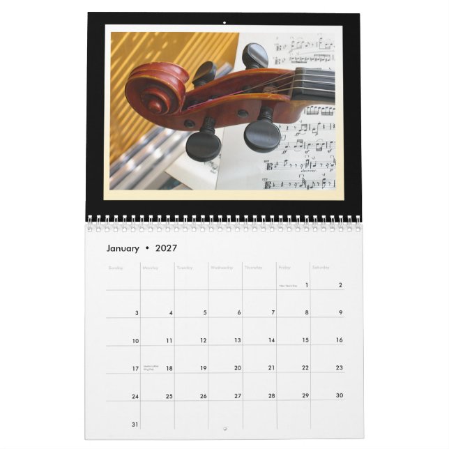 2015 Musical Instrument Calendar (Jan 2027)