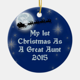 2015 My 1st Christmas As A Great Aunt Ceramic Tree Decoration