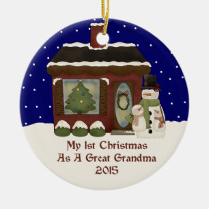 2015 My 1st Christmas As A Great Grandma Ceramic Tree Decoration