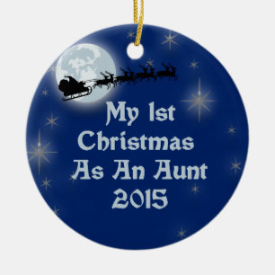 2015 My 1st Christmas As An Aunt Ceramic Ornament