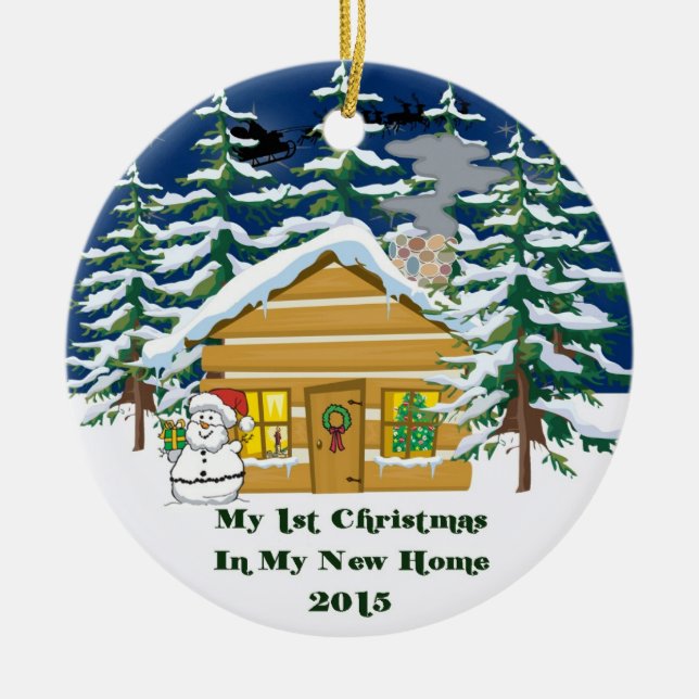 2015 My New Home Christmas Ceramic Tree Decoration (Front)