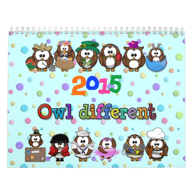 2015 owl different; owl identical calendar (Cover)