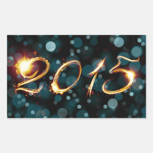 2015 party lights rectangular sticker