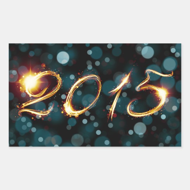 2015 party lights rectangular sticker (Front)