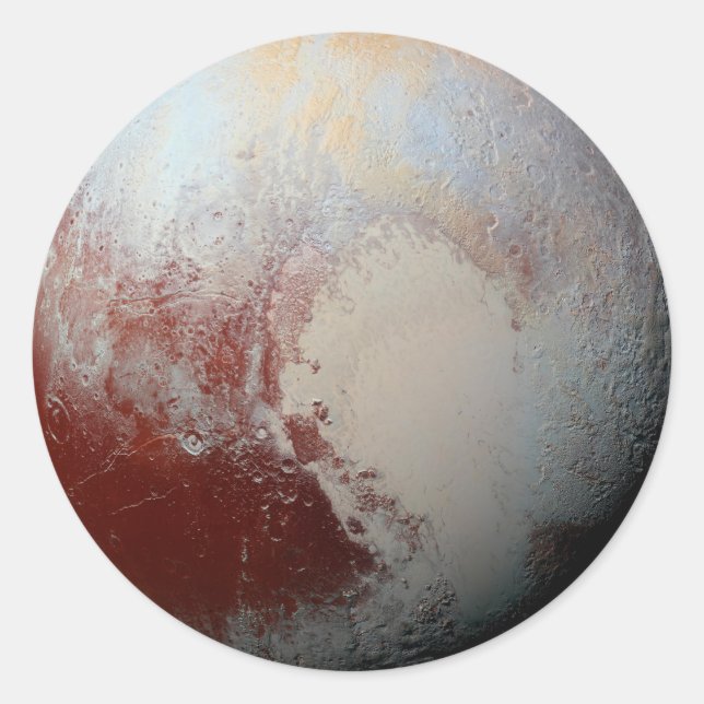 2015 Photo of Planet Pluto by NASA's New Horizons Classic Round Sticker (Front)