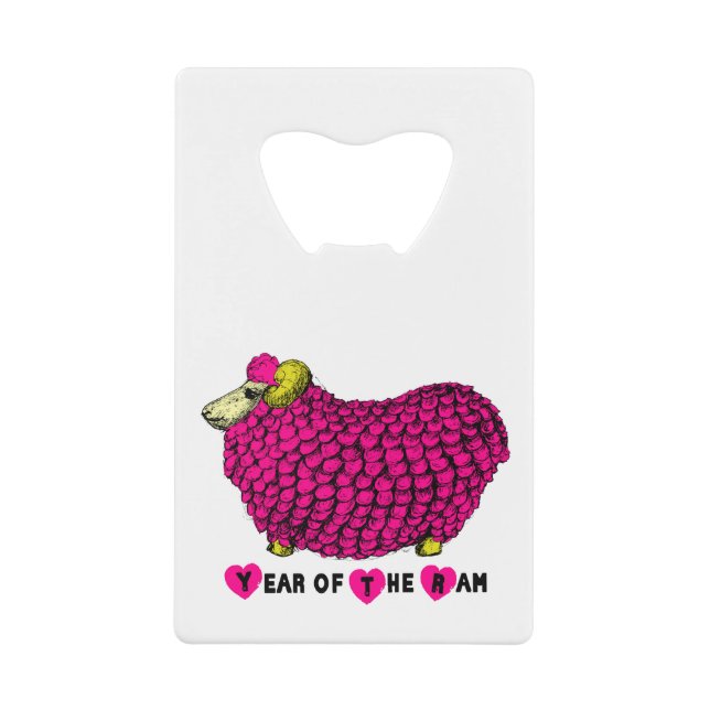 2015 Ram Sheep Goat Year Credit Card Bottle Opener (Front)