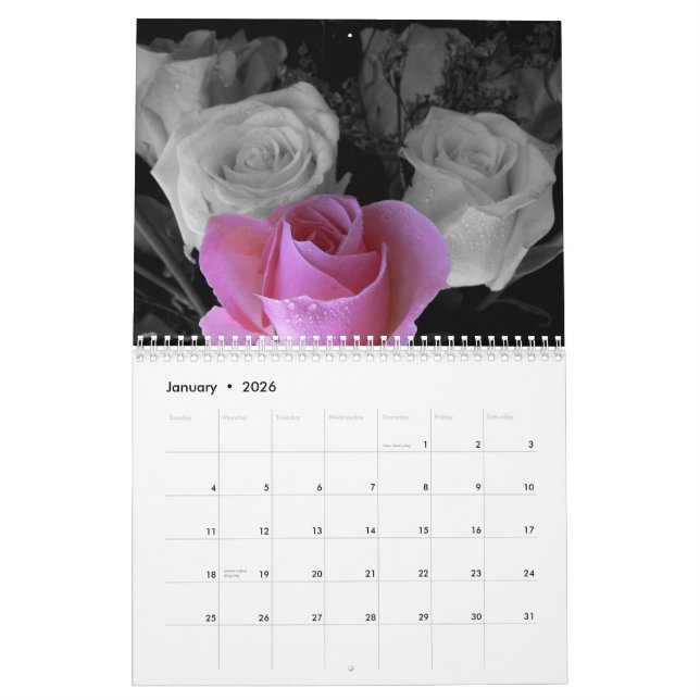 2015 Rose Calender Calendar (Jan 2026)