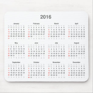 2016 Calendar Gifts Mouse Pad