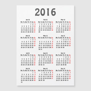 2016 calendar template