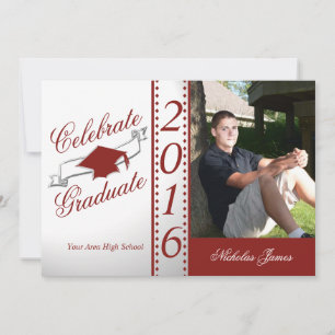 2016 Celebrate Graduate Red Photo Invitation