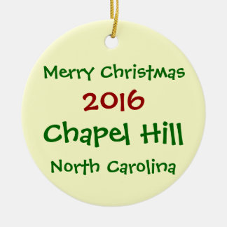 2016 CHAPEL HILL NORTH CAROLINA CHRISTMAS ORNAMENT