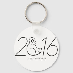 2016 Chinese Zodiac Monkey Line Art Drawing Key Ring