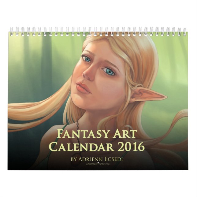 2016 Fantasy Art Calendar by Adrienn Ecsedi (Cover)