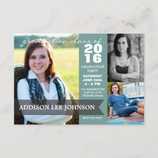 2016 Graduation Party - Classy Banner Collage Invitation