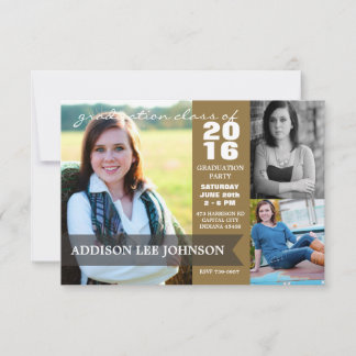 2016 Graduation Party - Classy Banner Collage Invitation
