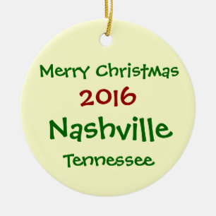 2016 Nashville Tennessee MERRY CHRISTMAS ORNAMENT