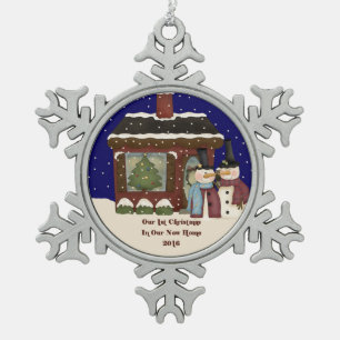 2016 New Home Our 1st Christmas Snowflake Pewter Christmas Ornament