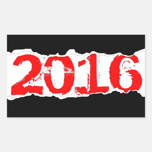 2016 (page tear) rectangular sticker (Front)