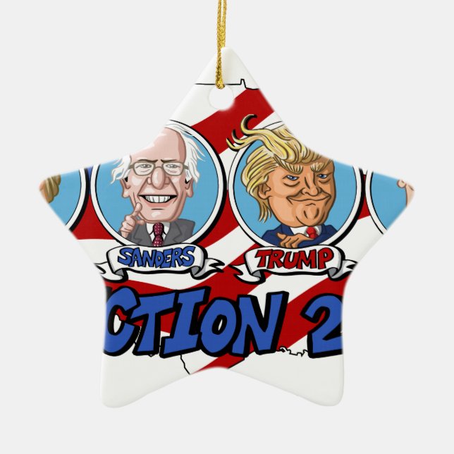2016 Presidential Election Ceramic Tree Decoration (Front)