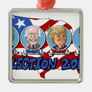 2016 Presidential Election Metal Tree Decoration