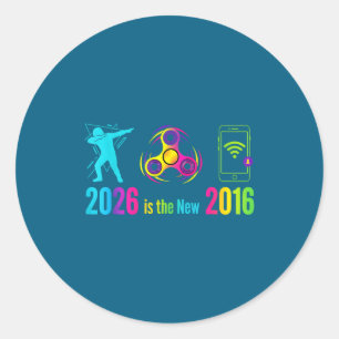 2016 Retro Nostalgia Vines Decade Classic Round Sticker