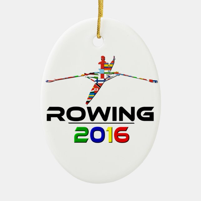 2016: Rowing Ceramic Ornament (Front)