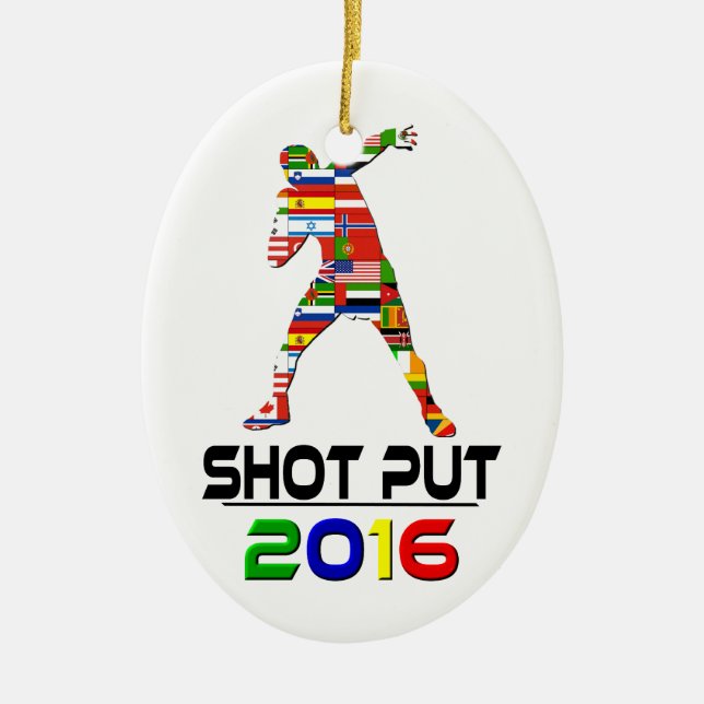 2016:Shot Put Ceramic Tree Decoration (Front)