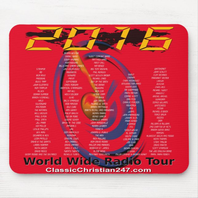 2016 "World Wide Radio Tour" Mouse Pad (Front)