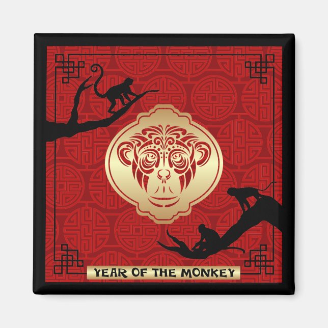 2016 Year of the Monkey Square Magnet (Front)