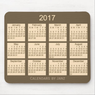2017 Brown Calendar by Janz Mouse Pad