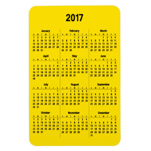2017 Calendar Customisable Black Large Magnet