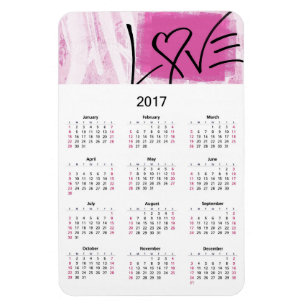 2017 Calendar Pink Love Magnet