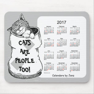 2017 Cat Calendar by Janz Silver Mouse Pad