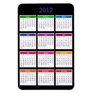 2017 Colour Calendar Customisable Large Magnet
