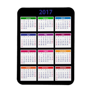 2017 Colour Calendar Customisable Magnet