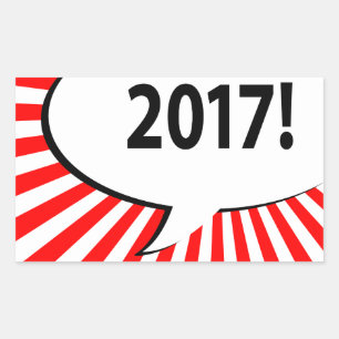 2017 comic bubble rectangular sticker