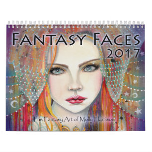 2017 Fantasy Faces Art Calendar Molly Harrison