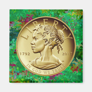 2017 GOLD LADY LIBERTY COIN MAGNET