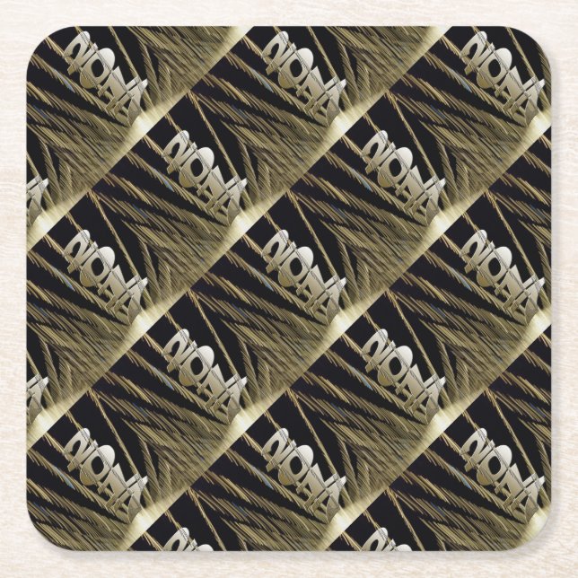 2017 golden roof square paper coaster (Front)
