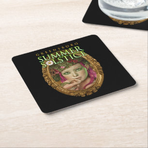 2017 Greensboro Summer Solstice Festival Souvenir Square Paper Coaster