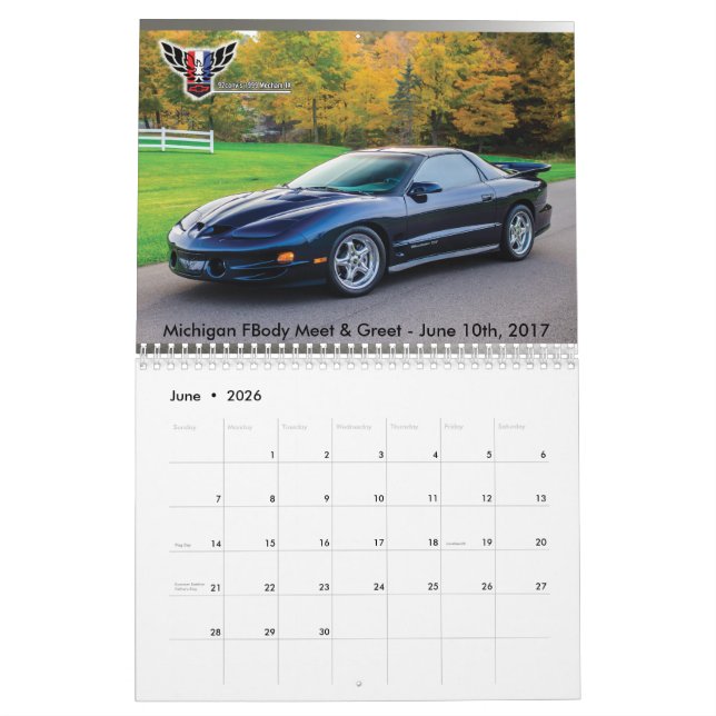 2017 Michigan FBody Calendar (Jun 2026)