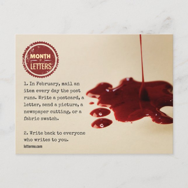 2017 Month of Letters Postcard (Front)