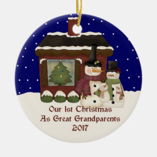 2017 Our 1st Christmas As Great Grandparent Ceramic Ornament